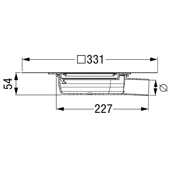 Corp sifon de pardoseala Kessel Ultraflat System 125 cu flansa de hidroizolatie, DN 40