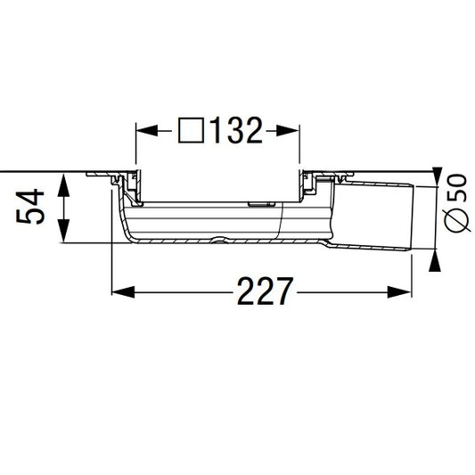 Corp sifon de pardoseala Kessel Ultraflat System 125 cu flansa de hidroizolatie, DN 50