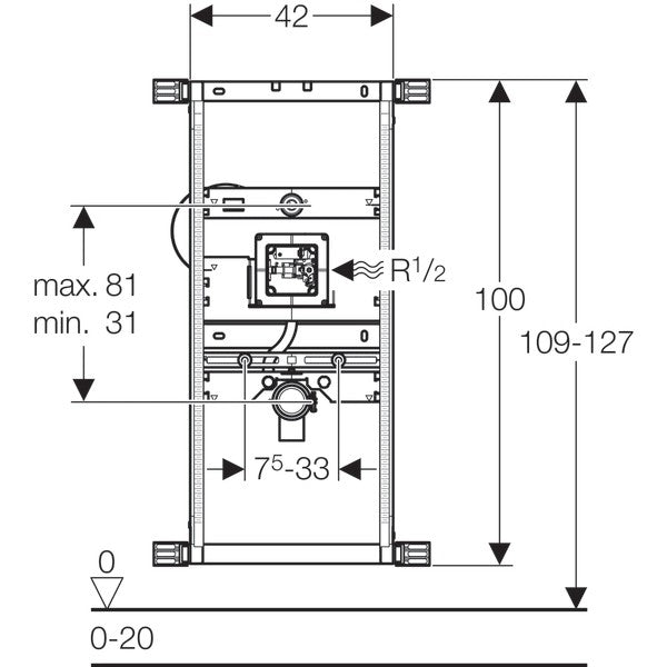 Geberit Kombifix Cadru fixare pentru pisoar universal H100 cm