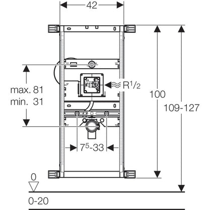 Geberit Kombifix Cadru fixare pentru pisoar universal H100 cm