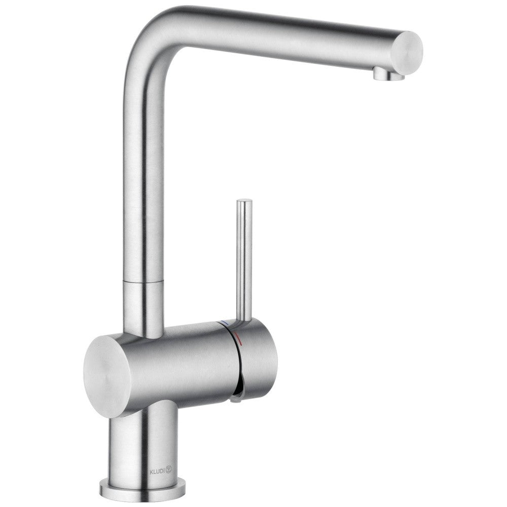 Kludi Steel L Baterie chiuveta bucatarie monocomanda, crom mat