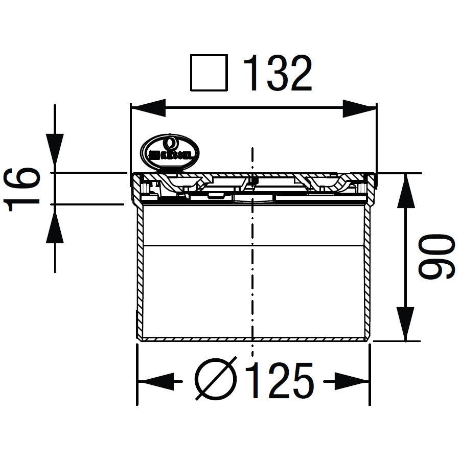 Piesa superioara cu capac din inox Kessel Spot System 125 cu inchidere