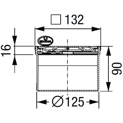 Piesa superioara cu capac din inox Kessel Spot System 125 cu inchidere