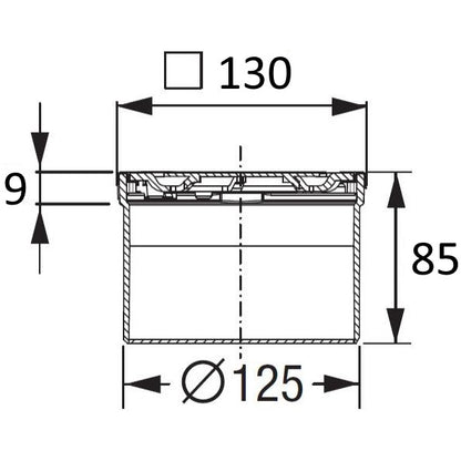 Piesa superioara cu capac din inox Kessel Oval System 125 12 cm, fara cheie