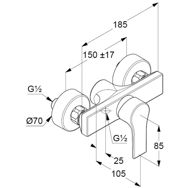 Kludi Zenta SL Baterie dus monocomanda