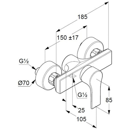 Kludi Zenta SL Baterie dus monocomanda