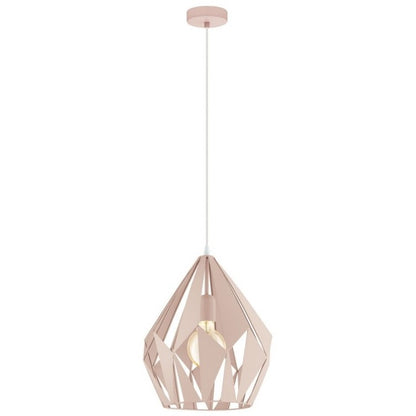 Eglo Carlton-P Pendul 1x60W, roz deschis mat (pastel apricot)