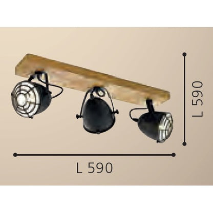Eglo Gatebeck Plafoniera cu spoturi 3x40W, maro/negru