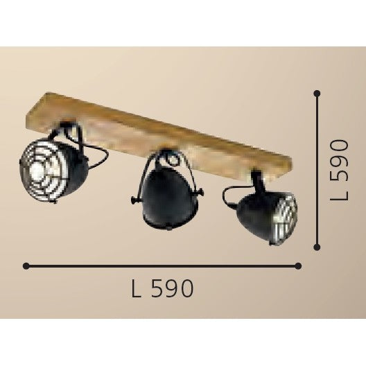Eglo Gatebeck Plafoniera cu spoturi 3x40W, maro/negru