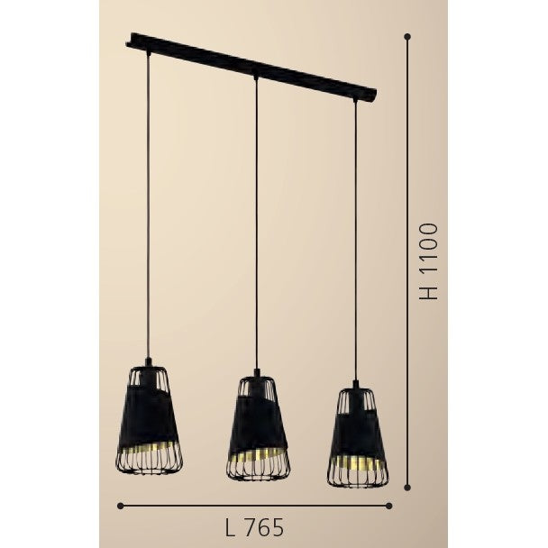 Eglo Austell Pendul 3x60W, negru
