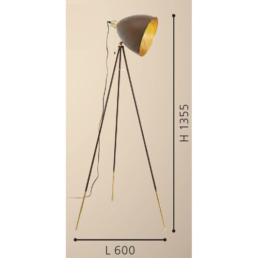 Eglo Chester 1 Lampadar 1x60W, maro (rust-coloured)/auriu