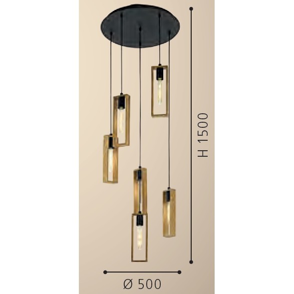 Eglo Littleton Pendul 6x60W, maro