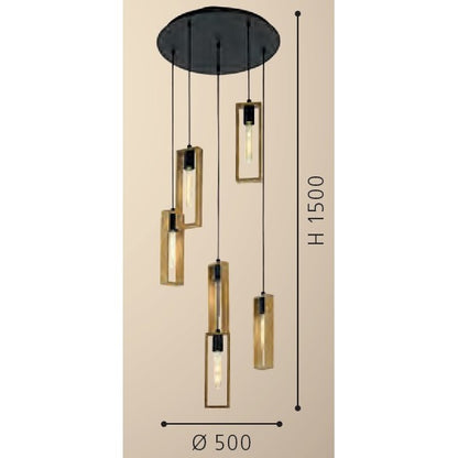 Eglo Littleton Pendul 6x60W, maro