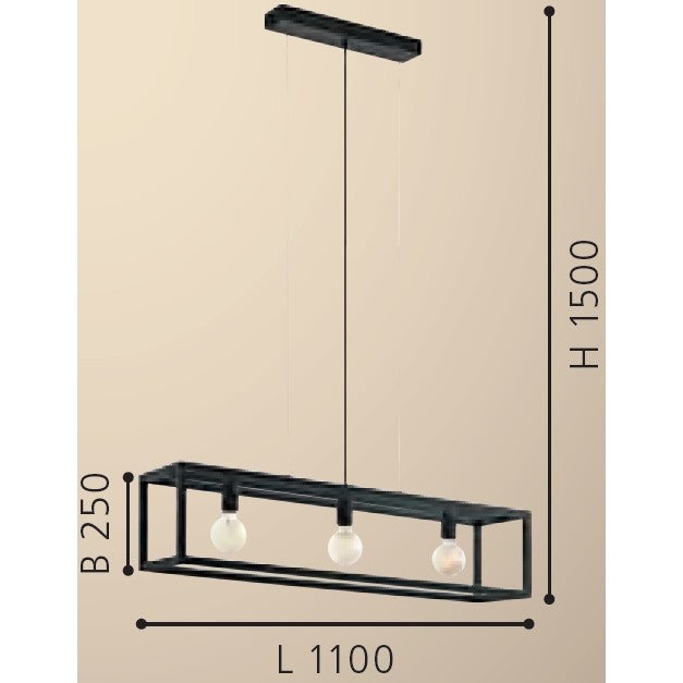 Eglo Elswick Lustra 3x60W, negru
