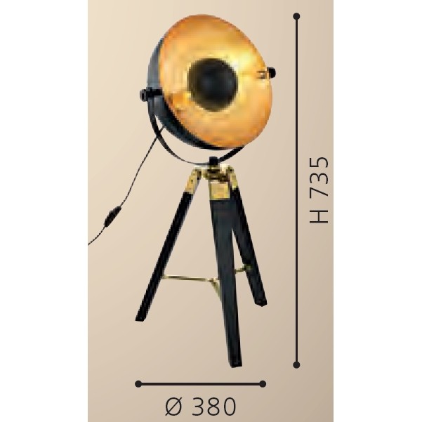 Eglo Covaleda Veioza 1x60W, negru/auriu