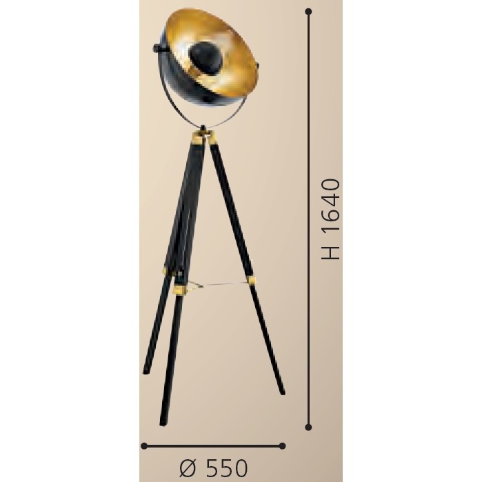 Eglo Covaleda Lampadar 1x60W, negru/auriu