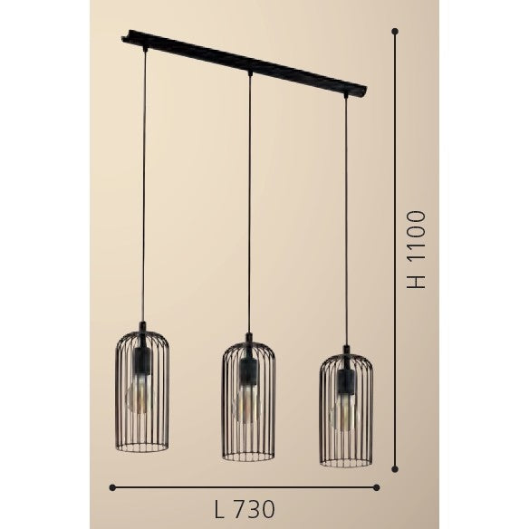 Eglo Roccamena Pendul 3x60W, cupru