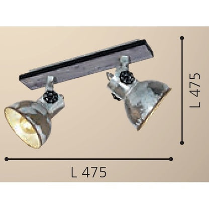 Eglo Barnstaple Plafoniera cu spoturi 2x40W, gri/maro