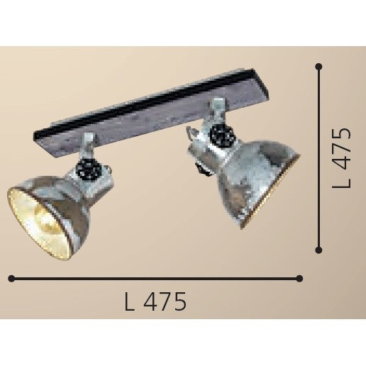 Eglo Barnstaple Plafoniera cu spoturi 2x40W, gri/maro