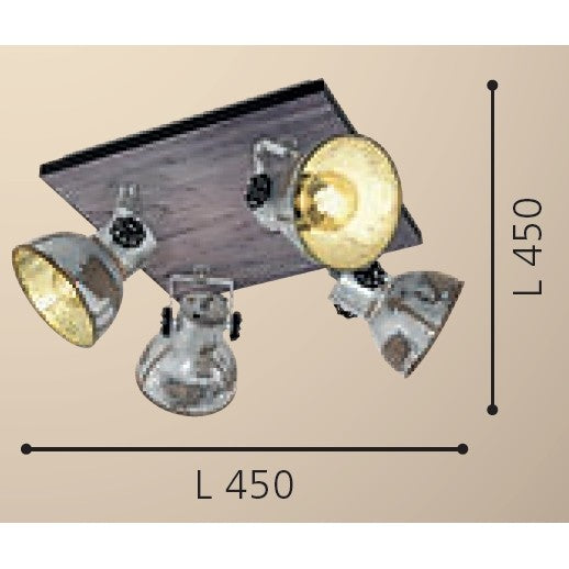 Eglo Barnstaple Plafoniera cu spoturi 4x40W, gri/maro