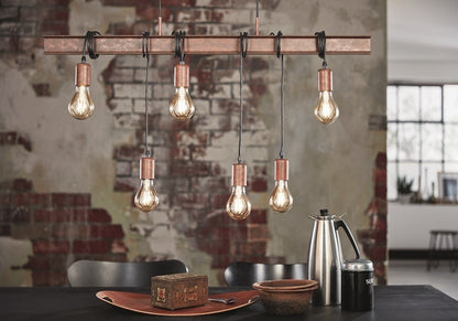 Eglo Townshend 4 Pendul 6x60W, cupru (antique-brown)