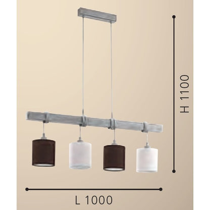 Eglo Townshend 2 Pendul 4x60W, alb/maro