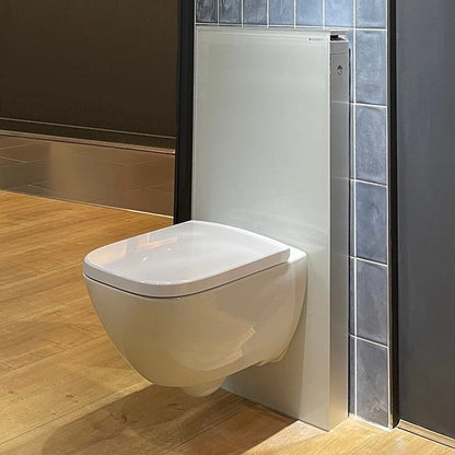 Set Promo Vas WC suspendat cu rezervor incastrat, clapeta de actionare alba, capac soft close, Geberit Delta si Selnova Square Rimfree 36x52 cm