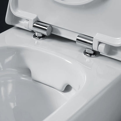Set Promo Vas WC suspendat cu rezervor incastrat, clapeta de actionare alba, capac soft close, Geberit Delta si Selnova Square Rimfree 36x52 cm