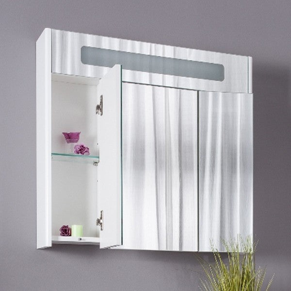 Dulap baie cu oglinda si fanta de lumina 75x15xH70 cm Arthema Vela
