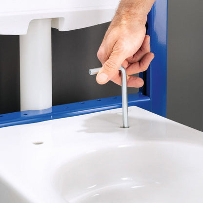 Set Promo Vas WC suspendat cu rezervor incastrat, clapeta de actionare alba, capac soft close, Geberit Delta si Selnova Round Rimfree 36x53 cm