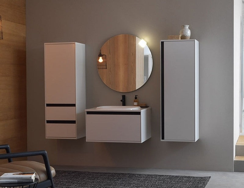 Set mobilier baie (masca cu 1 sertar si lavoar) Kolpa San Pandora 75x54xH41 cm, alb