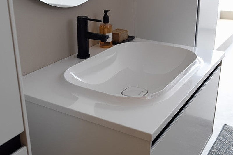 Set mobilier baie (masca cu 1 sertar si lavoar) Kolpa San Pandora 75x54xH41 cm, alb