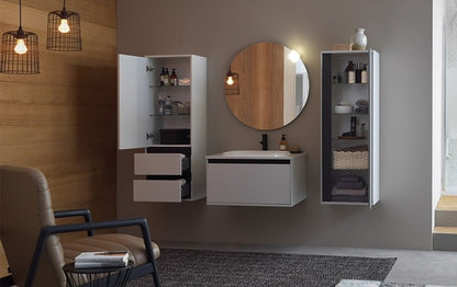 Set mobilier baie (masca cu 1 sertar si lavoar) Kolpa San Pandora 75x54xH41 cm, alb