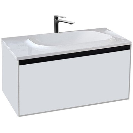 Set mobilier baie (masca cu 1 sertar si lavoar) Kolpa San Pandora 110x54xH41 cm, alb