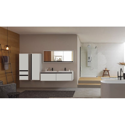 Set mobilier baie dublu (masca 2 sertare si lavoar) Kolpa San Pandora 150x54xH41 cm, alb