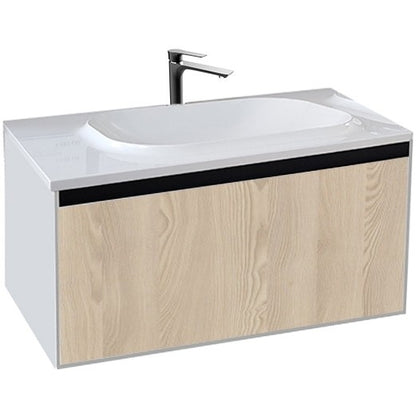 Set mobilier baie (masca cu 1 sertar si lavoar) Kolpa San Pandora 110x54xH41 cm, bej (aspect lemn)