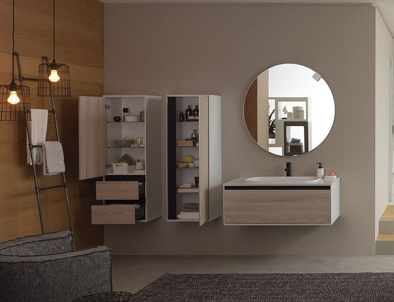 Set mobilier baie (masca cu 1 sertar si lavoar) Kolpa San Pandora 110x54xH41 cm, bej (aspect lemn)