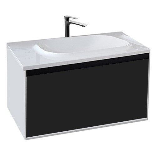 Set mobilier baie (masca cu 1 sertar si lavoar) Kolpa San Pandora 110x54xH41 cm, negru (black stone)