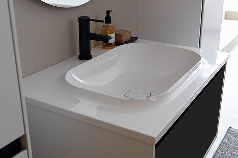 Set mobilier baie (masca cu 1 sertar si lavoar) Kolpa San Pandora 110x54xH41 cm, negru (black stone)