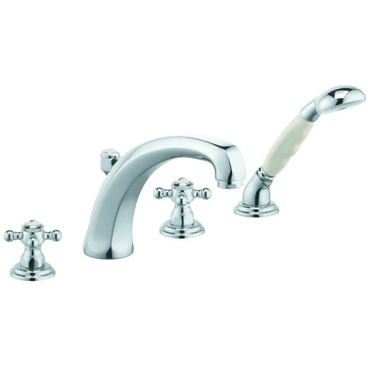 Kludi Adlon Baterie cada dus dubla comanda cu 4 orificii si set dus, pipa H18 cm