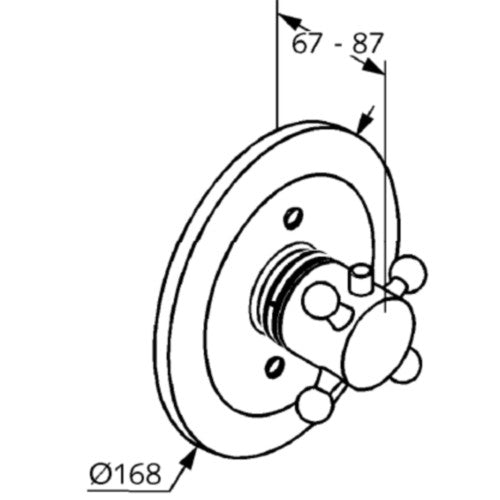 Kludi Adlon Baterie dus incastrata cu termostat Ø16 cm, crom