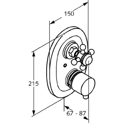 Kludi Adlon Baterie dus incastrata cu termostat 15xH21 cm, crom