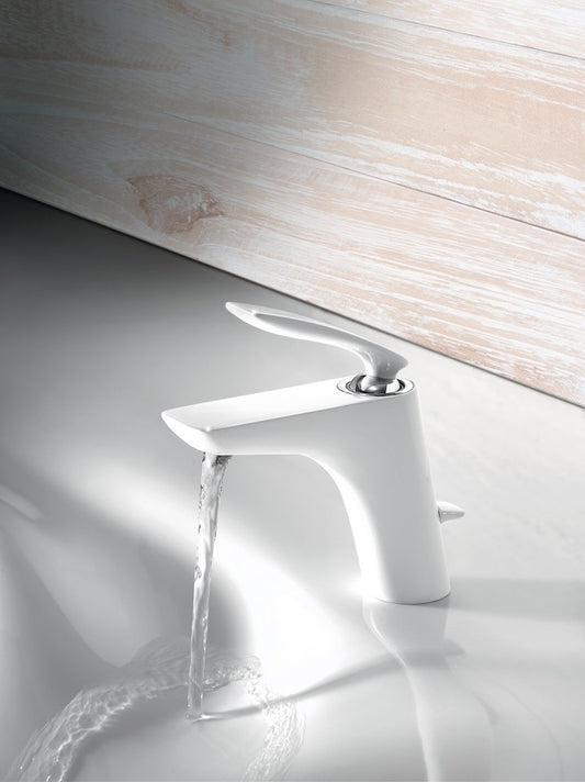 Baterie lavoar alba Kludi Balance White, cu ventil