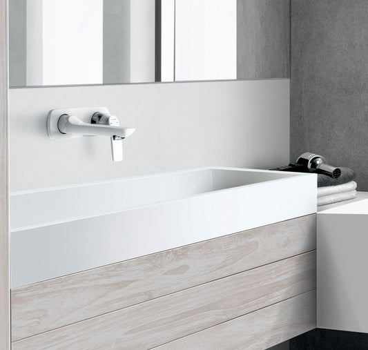 Baterie lavoar incastrata alba Kludi Balance, pipa 21 cm