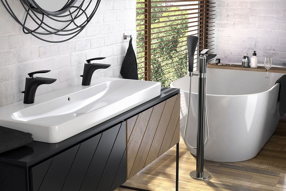 Kludi Balance Baterie cada freestanding, negru mat