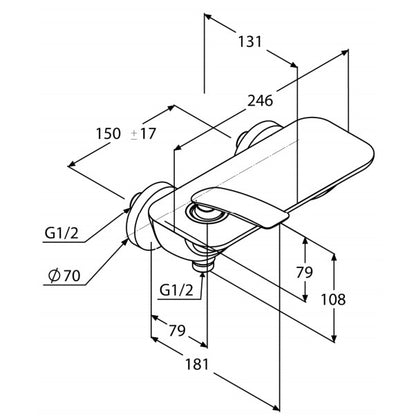 Kludi Balance Baterie dus monocomanda