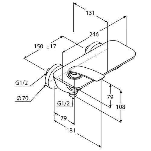 Kludi Balance Baterie dus monocomanda, negru mat