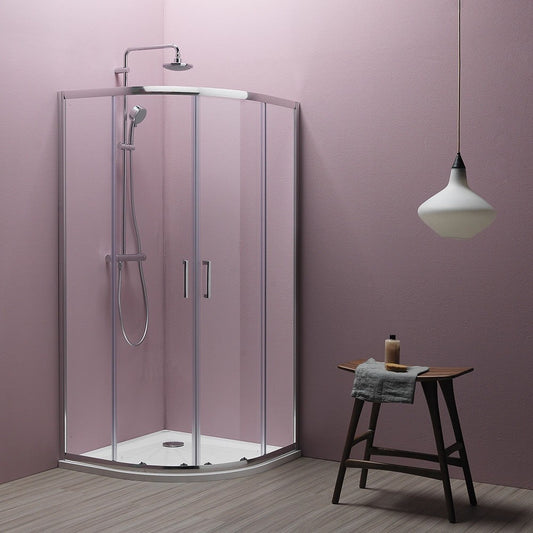 Cabina dus semirotunda cu usi glisante Kolpa San Eco Quat TKP 80x80 cm, profil crom