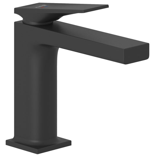 Baterie lavoar Kludi Decus cu ventil click-clack, H16 cm, negru mat