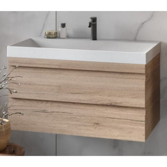 Set mobilier baie (masca cu 2 sertare si lavoar) Kolpa San Naomi 70x45xH44 cm, bej (natural wood)